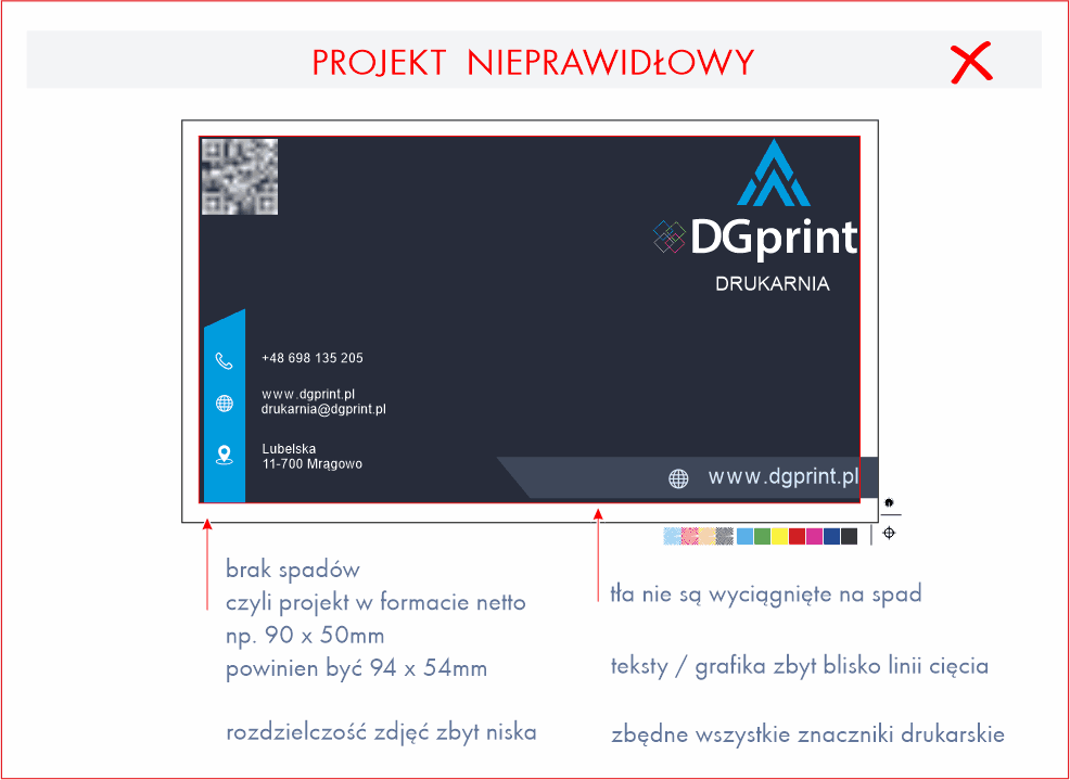 wizytówki przygotowanie projektu Drukarnia DGprint.pl 2
